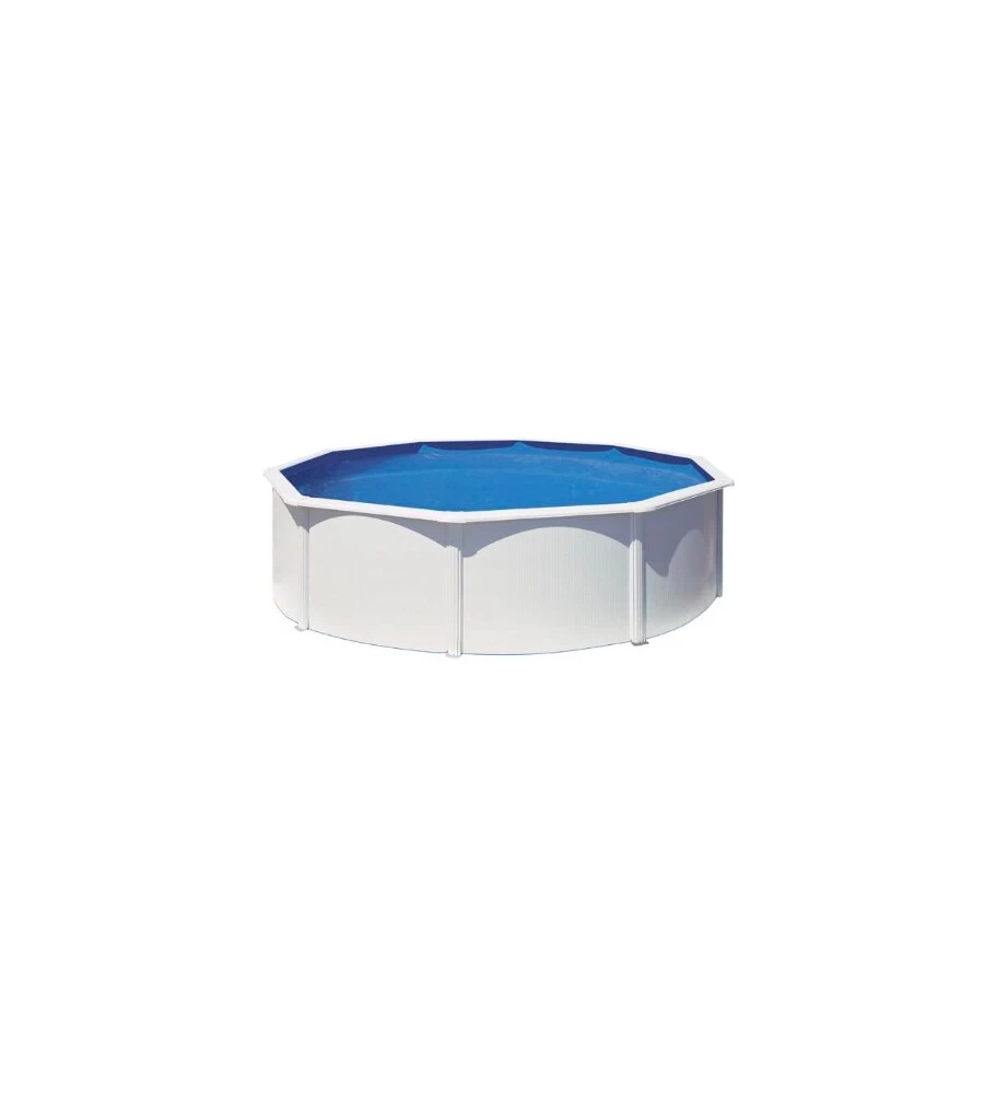 Piscina fuori terra rotonda gre "fidji" in acciaio colore bianco 460x460x120 - cod. kit460eco