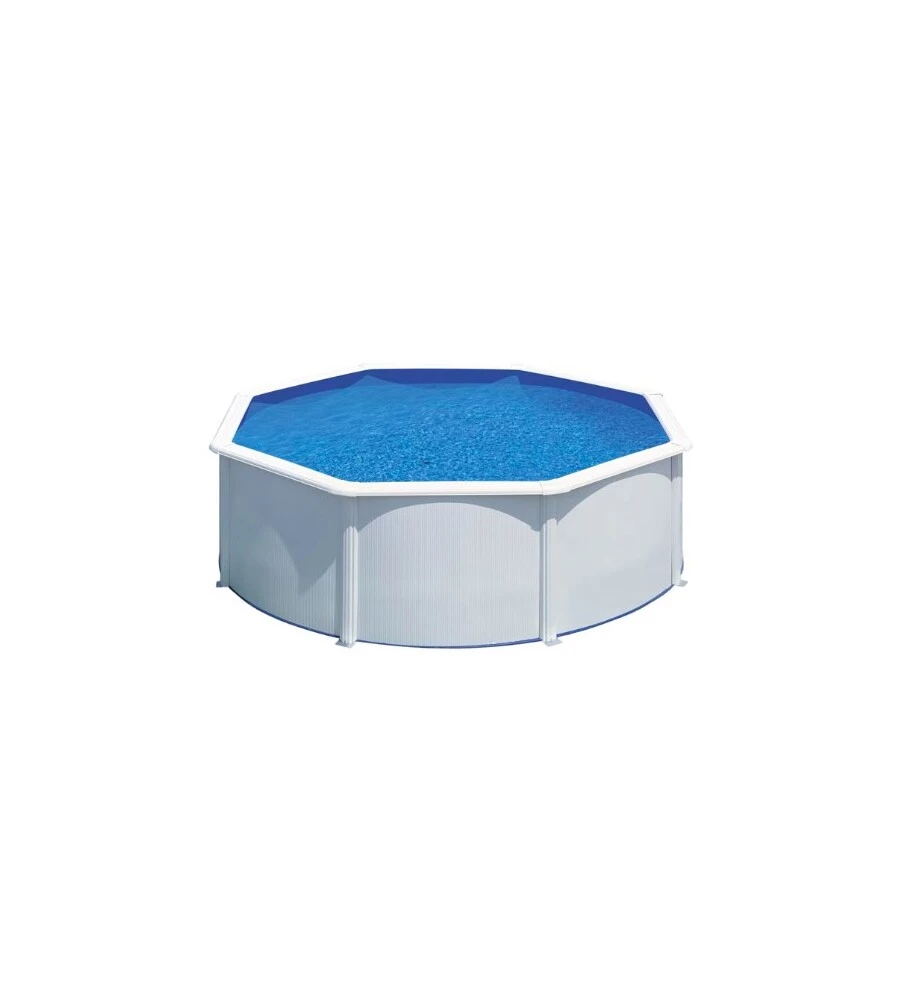 Piscina fuori terra rotonda gre "fidji" in acciaio colore bianco 350x350x120 - cod. kit350eco