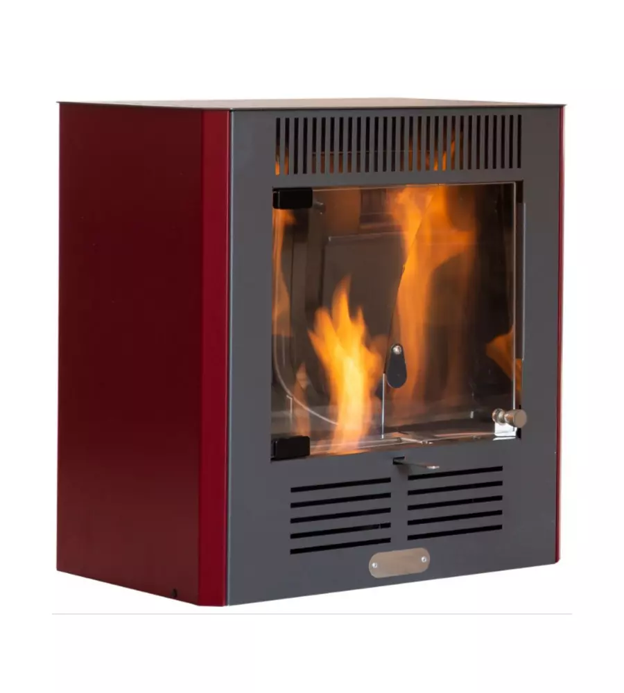 Stufa a bioetanolo tecno air system "mini ruby" bordeaux 2,3 kw