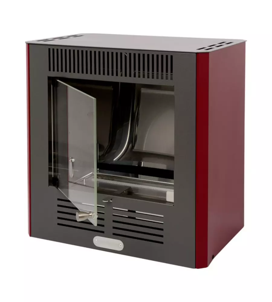 Stufa a bioetanolo tecno air system "mini ruby" bordeaux 2,3 kw