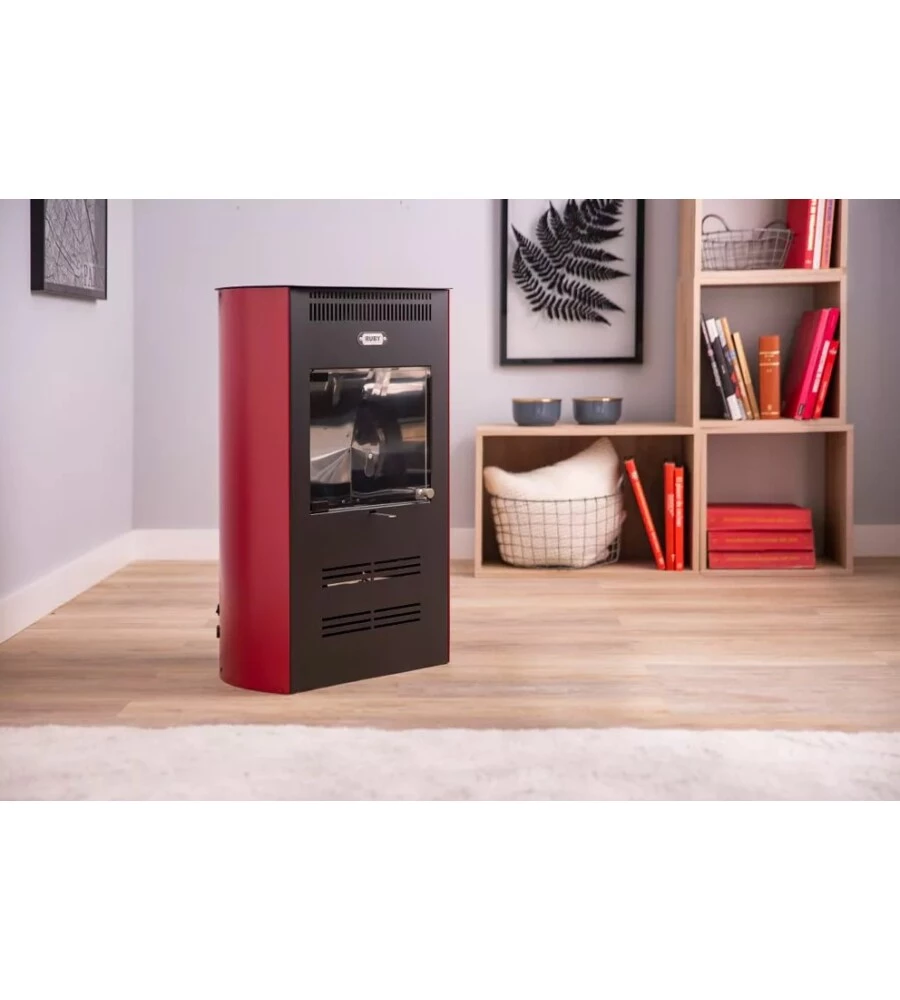 Stufa a bioetanolo ventilata tecno air system "ruby elegance" bordeaux 3 kw