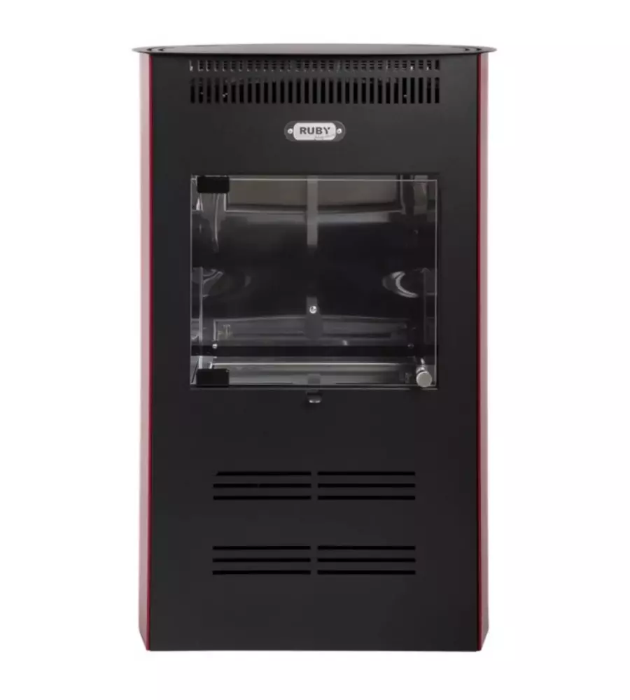 Stufa a bioetanolo ventilata tecno air system "ruby elegance" bordeaux 3 kw