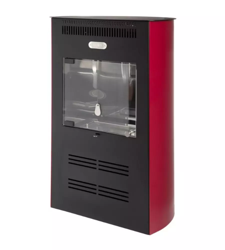 Stufa a bioetanolo ventilata tecno air system "ruby elegance" bordeaux 3 kw