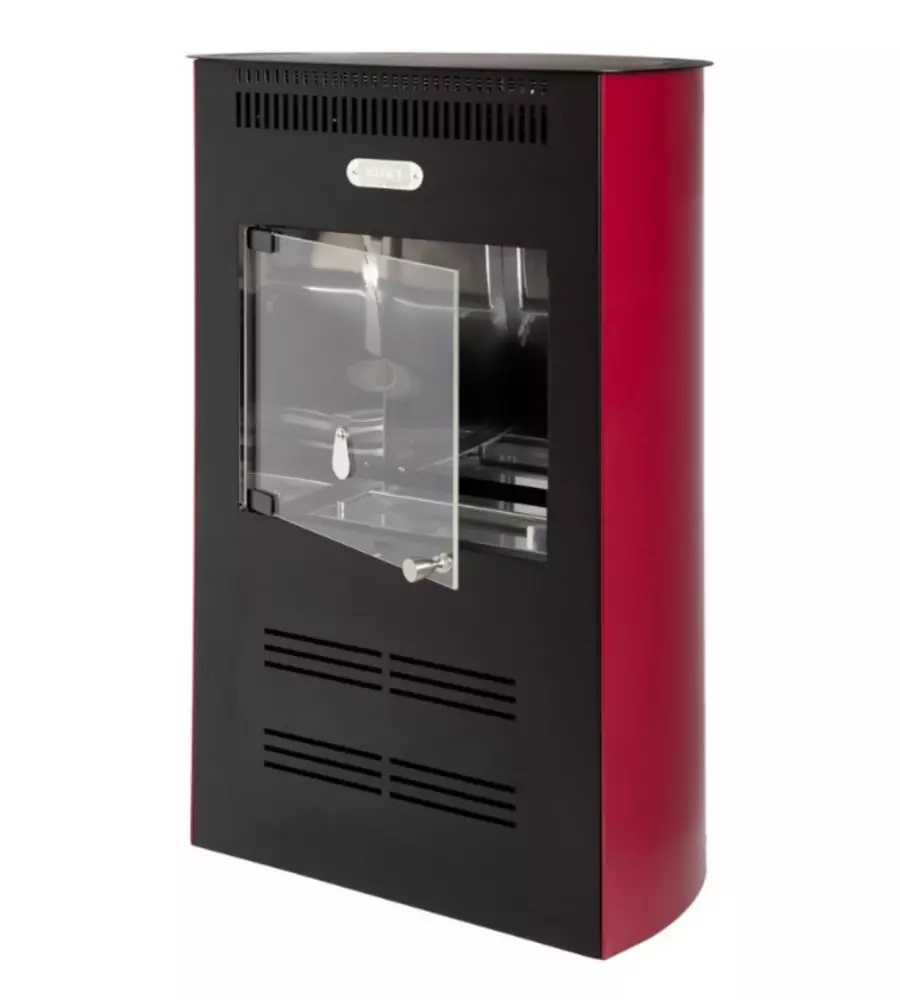 Stufa a bioetanolo ventilata tecno air system "ruby elegance" bordeaux 3 kw