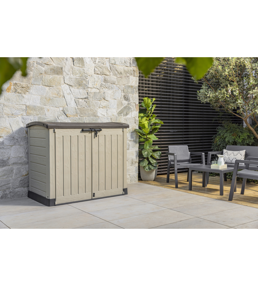 Keter - porta attrezzi multiuso in resina "store it out arc" - 1200 lt 146x82x120 cm beige