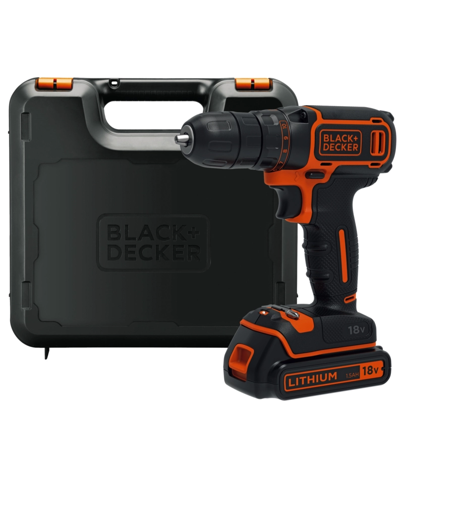 Trapano avvitatore "bdcd18k" con batteria al litio 18 v - black&decker