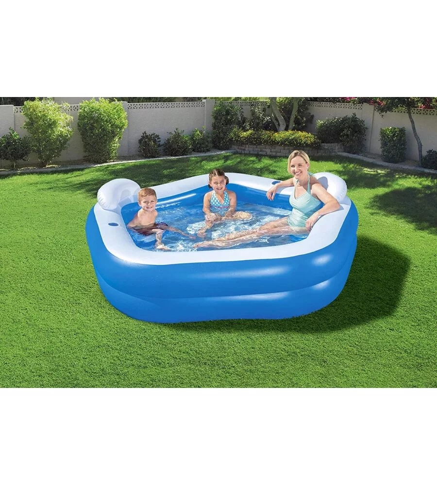 Piscina gonfiabile a pentagono bestway "family" 2 sedute 213x207x69 cm - cod. 54153