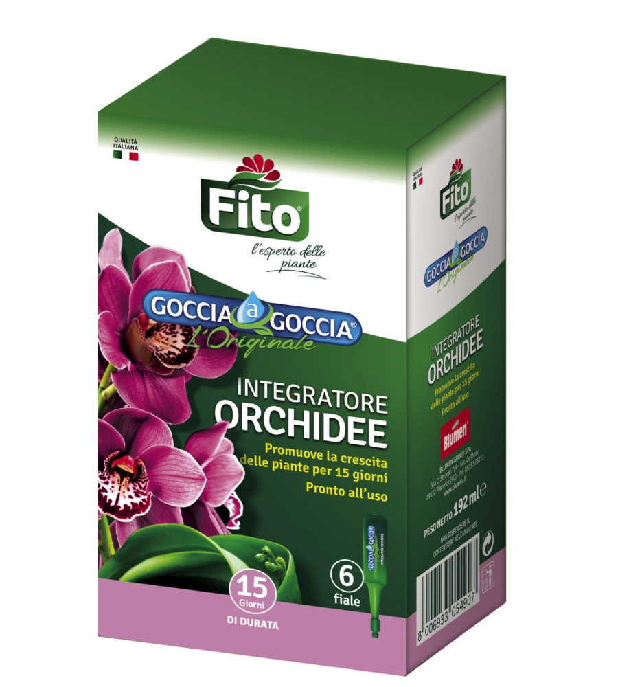 Integratore in fiale da 32 ml - per orchidee - goccia a goccia.