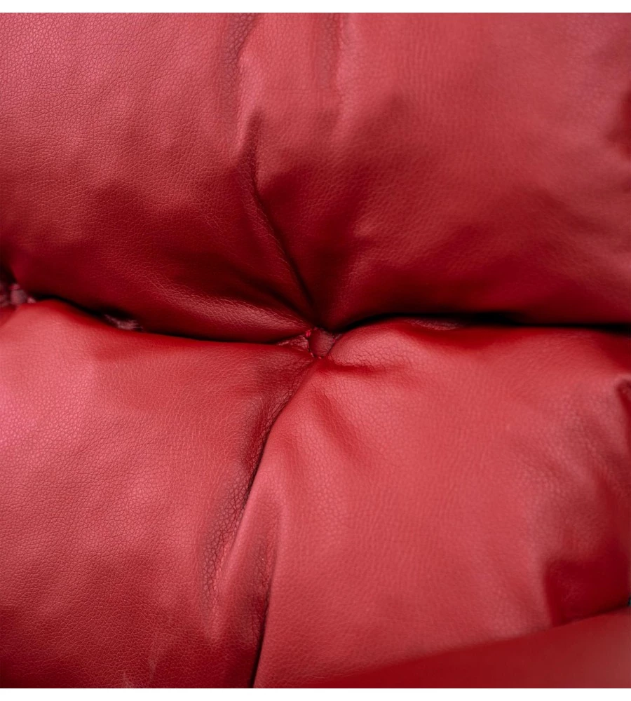 Sdraio da esterno imbottita in ecopelle colore bordeaux, 173x60x63 cm