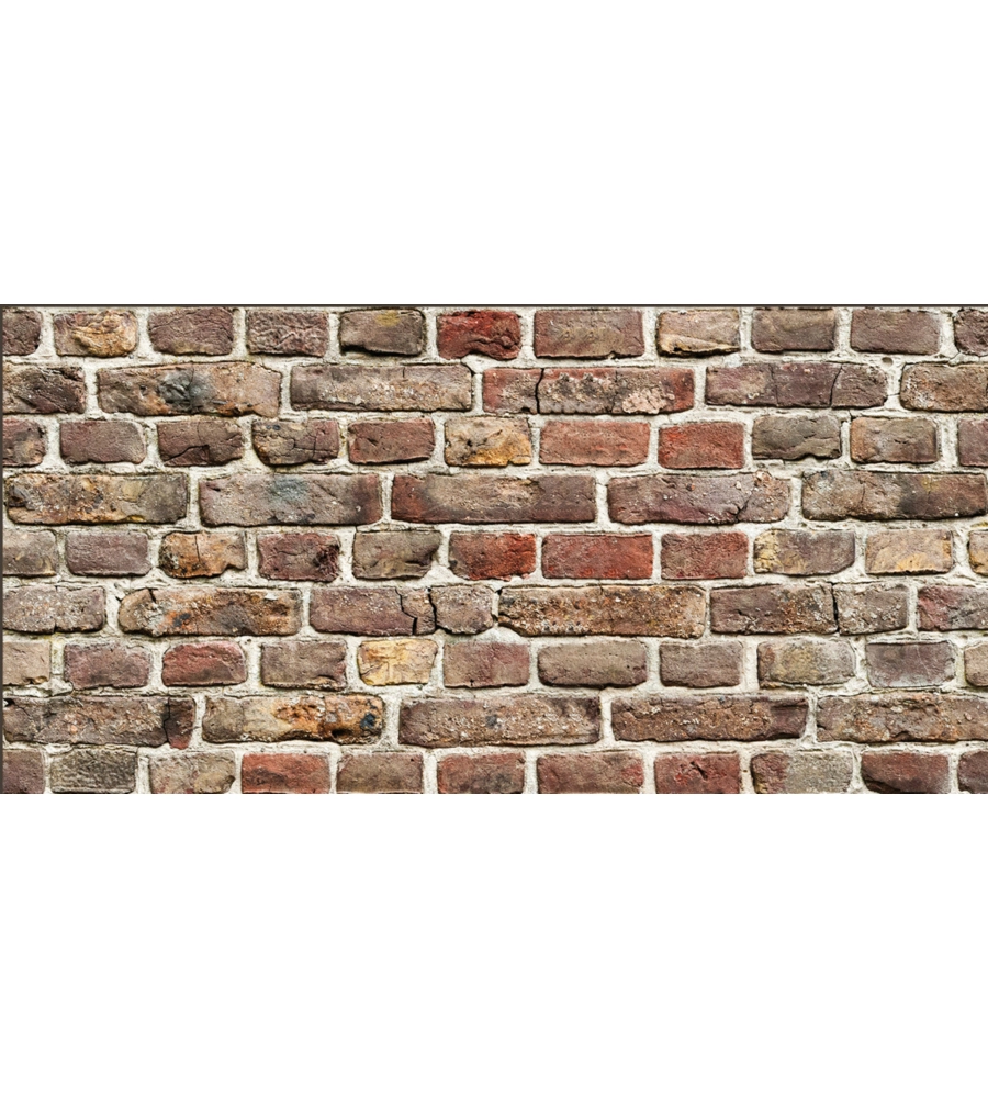 Lastra decorativa in polipropilene con stampa effetto brick, 100x50 cm