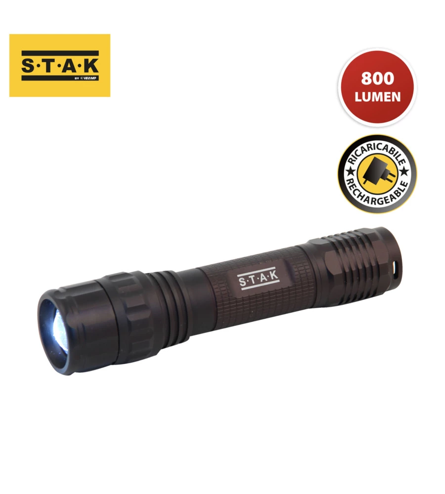 Torcia led ricaricabile, 800 lumen, 10w