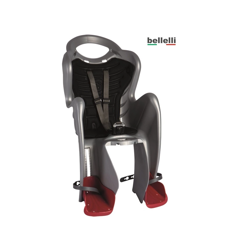 Bellelli seggiolino bici posteriore mr fox argento con b-fix