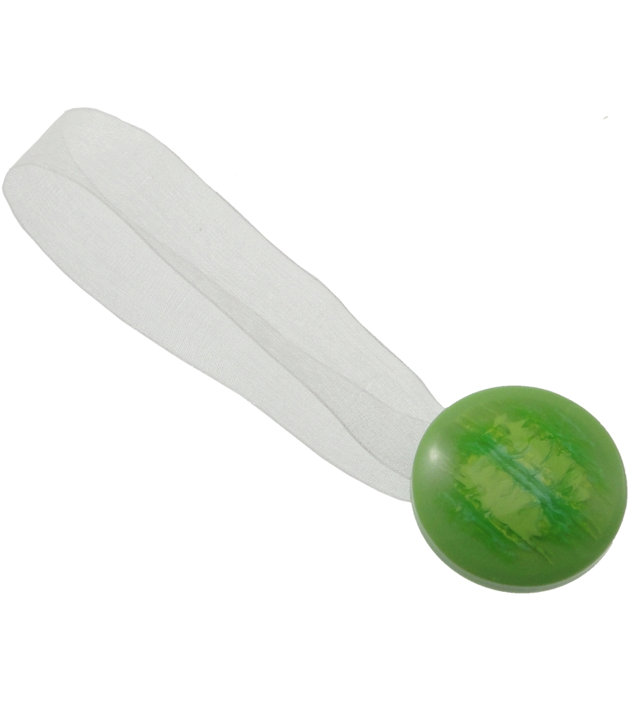 2 clip in plastica striata mm35/24 per arricciare/decorare le tende - colore verde acido.