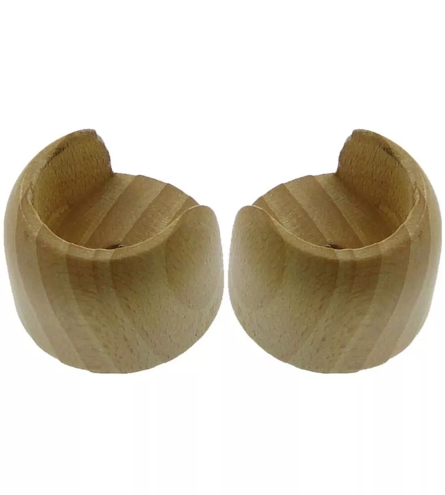 2 supporti parete/parete per bastone Ø28mm - colore naturale.