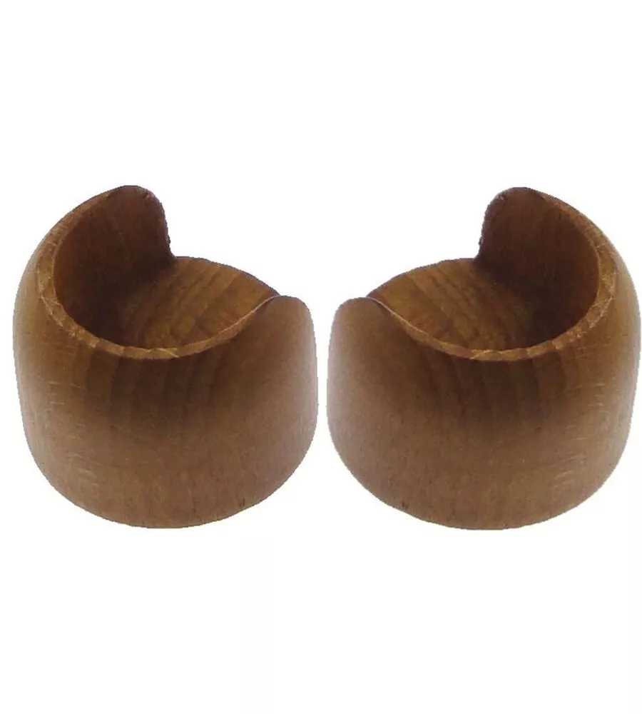 2 supporti parete/parete per bastone Ø28mm - colore teak.