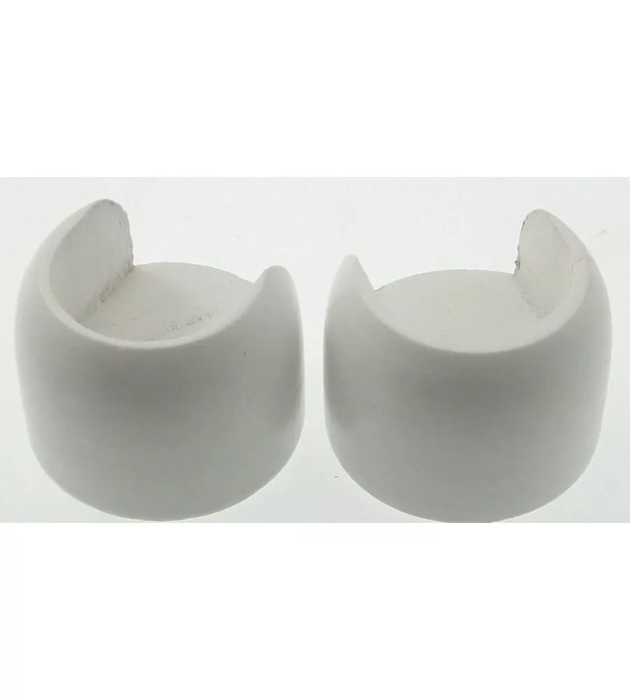 2 supporti parete/parete per bastone Ø28mm  laccato bianco.