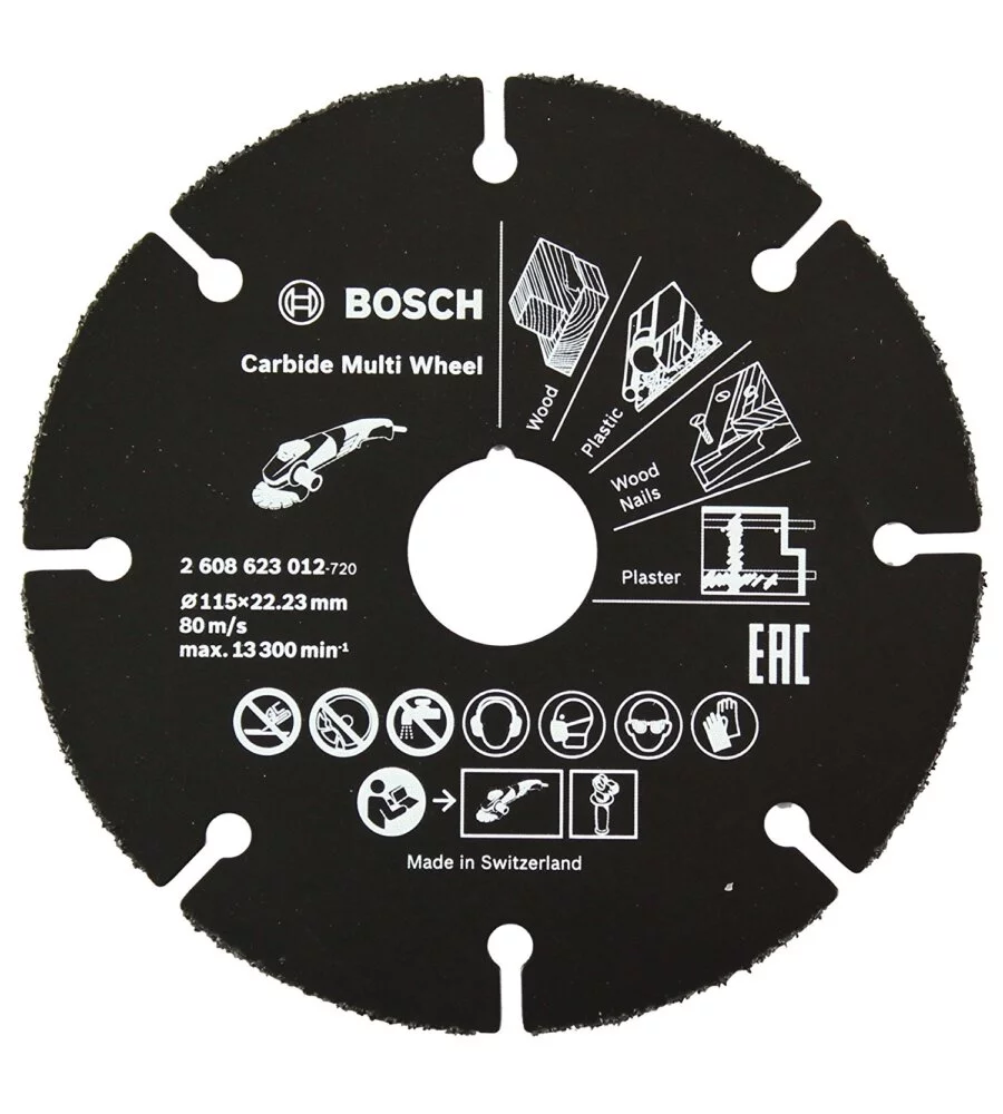 Bosch disco universale 2608623012 in carburo per smerigliatrice, 115 mm