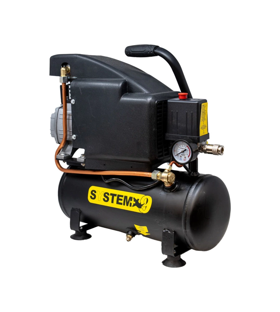 Compressore aria portatile lubrificato system+ 6l 1,5hp - cod. sy012