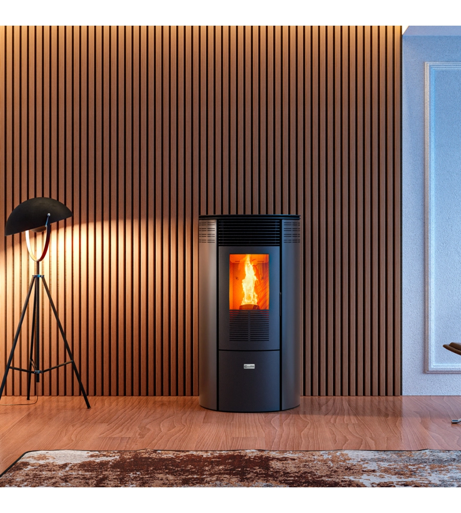 Stufa a pellet canadian stove "columbia 10" grigio 7,8 kw