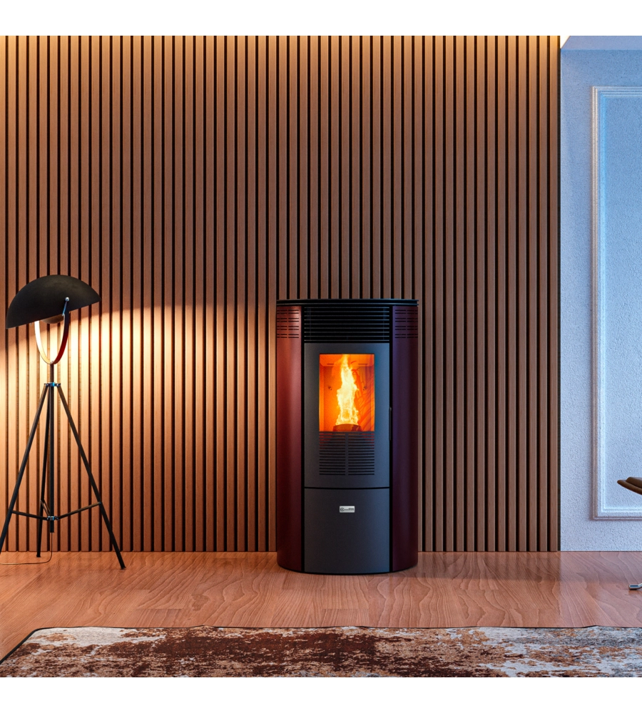 Stufa a pellet canadian stove "columbia 12" bordeaux 8,7 kw