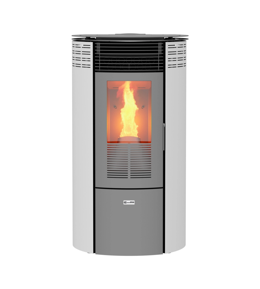 Stufa a pellet canadian stove "columbia 12" bianco 8,7 kw