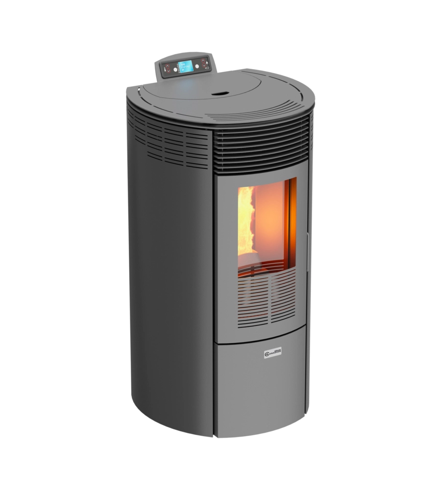 Stufa a pellet canalizzata canadian stove "columbia 12c" grigio 8,7 kw