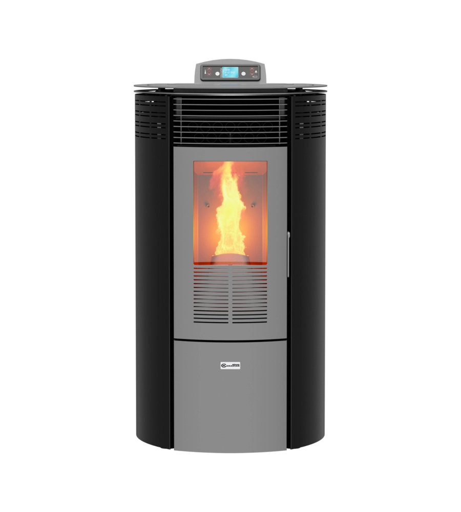 Stufa a pellet canalizzata canadian stove "columbia 12c" nero 8,7 kw