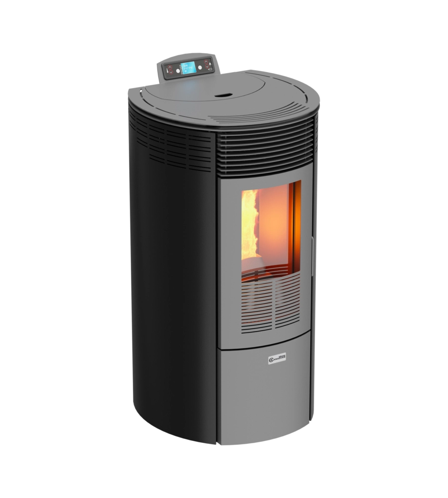 Stufa a pellet canalizzata canadian stove "columbia 12c" nero 8,7 kw