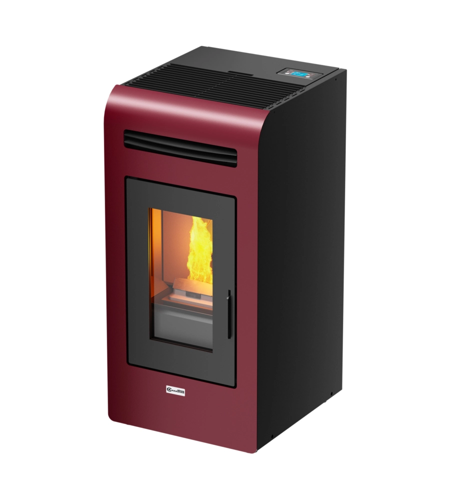 Stufa a pellet canalizzata canadian stove "vancouver 14c" bordeaux 12,5 kw