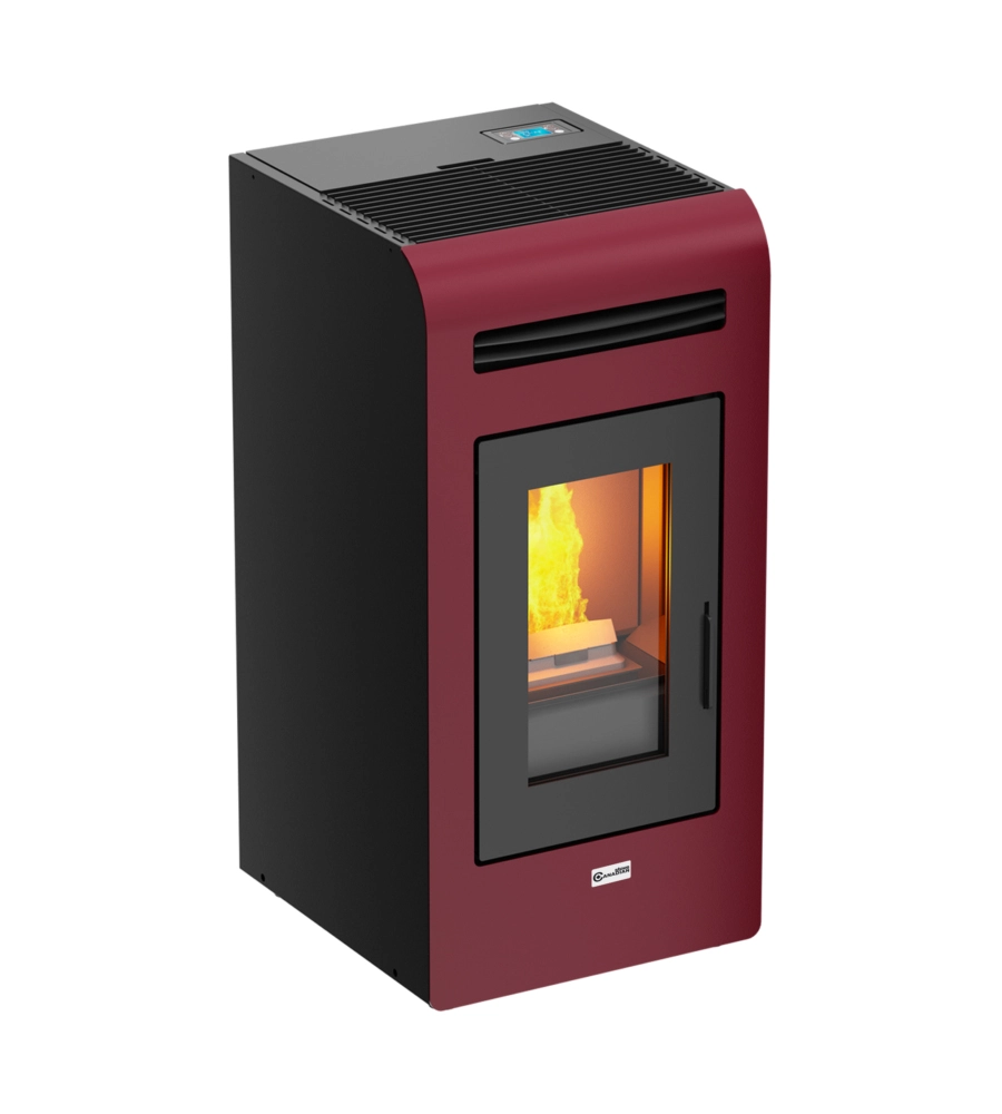 Stufa a pellet canalizzata canadian stove "vancouver 14c" bordeaux 12,5 kw