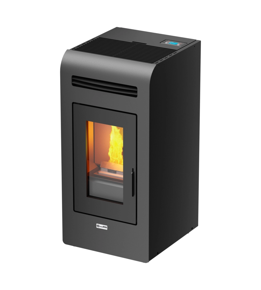 Stufa a pellet canalizzata canadian stove "vancouver 14c" grigio 12,5 kw