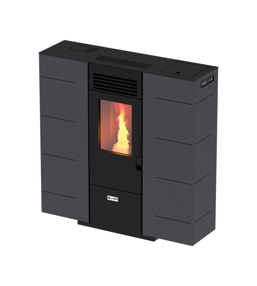 Stufa a pellet slim canadian stove "slim 6" grigio puntinato 6,14 kw