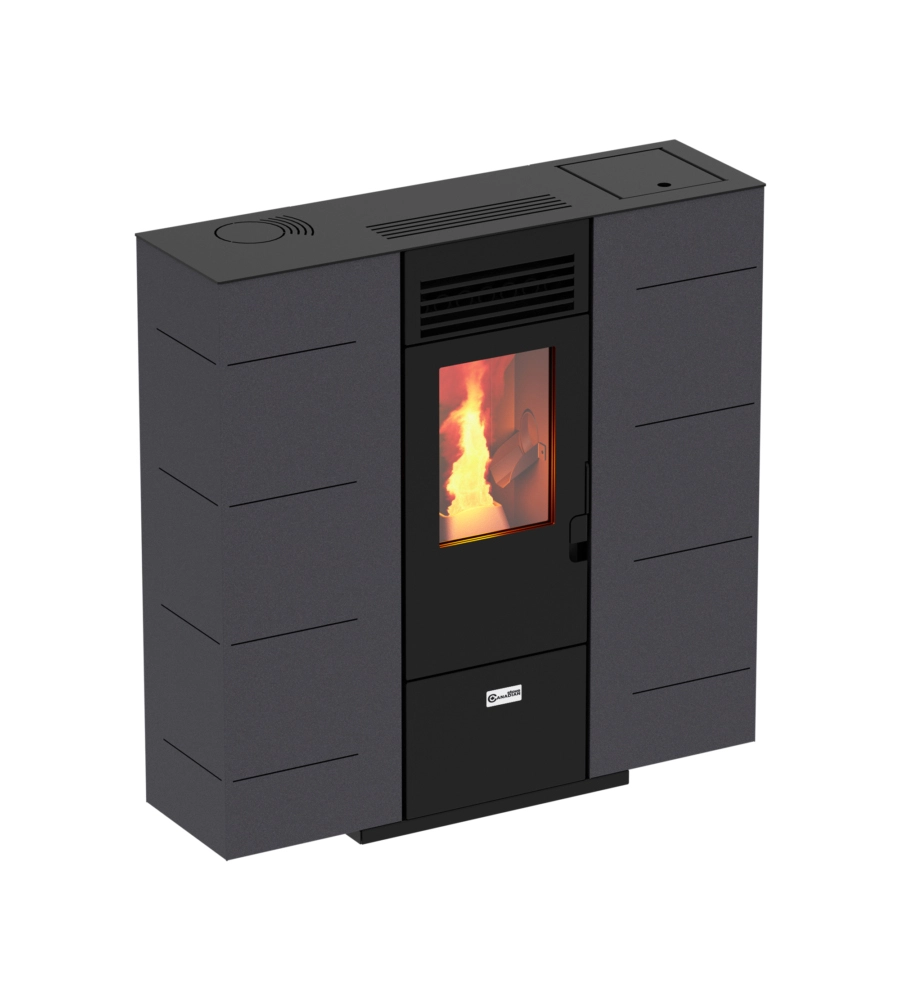 Stufa a pellet slim canadian stove "slim 6" grigio puntinato 6,14 kw