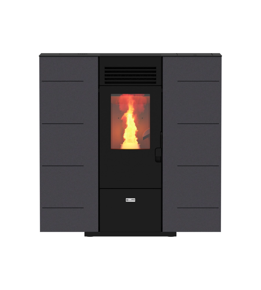 Stufa a pellet slim canadian stove "slim 6" grigio puntinato 6,14 kw