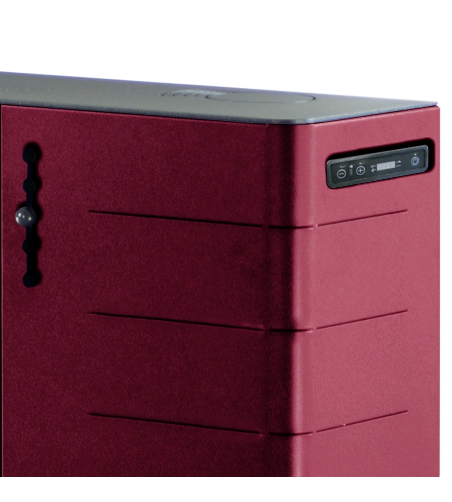 Stufa a pellet slim canalizzata canadian stove "slim 8c" bordeaux 7,48 kw