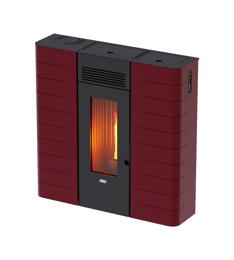 Stufa a pellet slim canalizzata canadian stove "slim 12c" bordeaux 11,14 kw