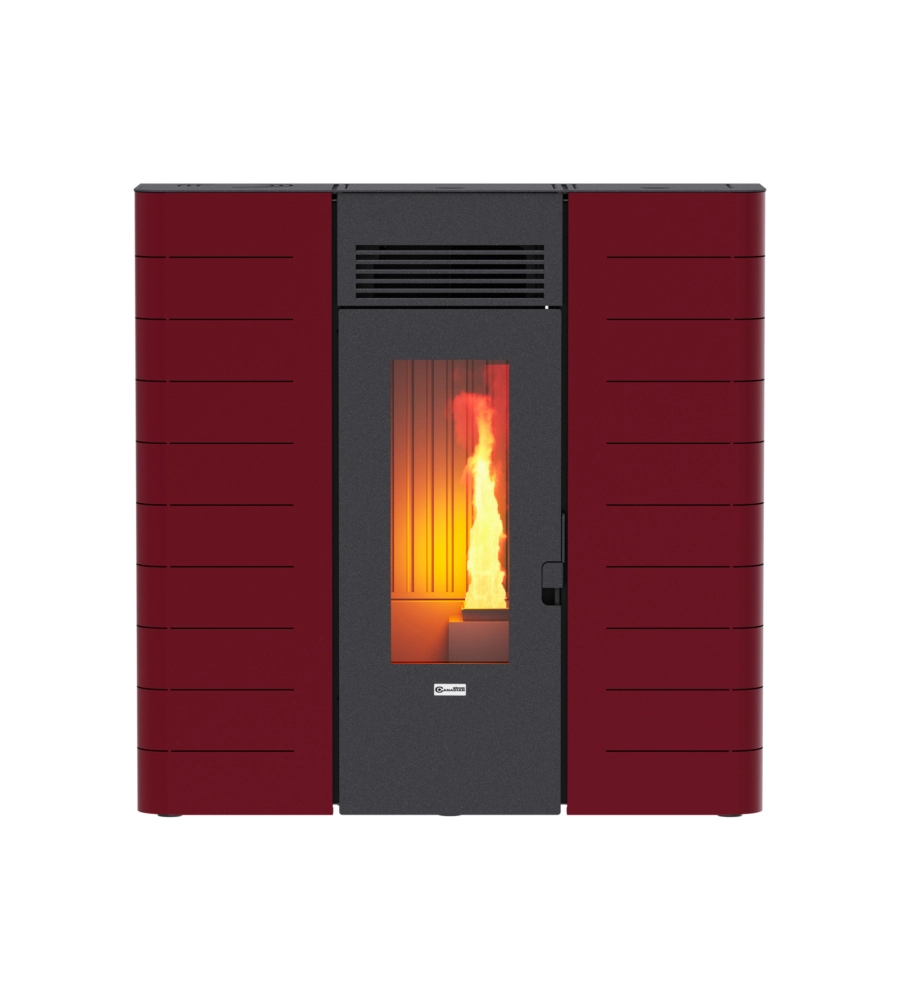 Stufa a pellet slim canalizzata canadian stove "slim 12c" bordeaux 11,14 kw