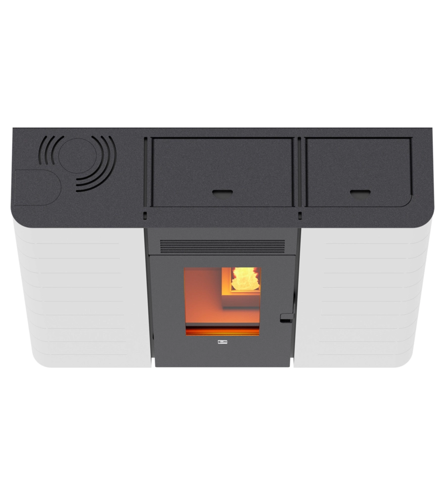 Stufa a pellet slim canalizzata canadian stove "slim 12c" bianco 11,14 kw