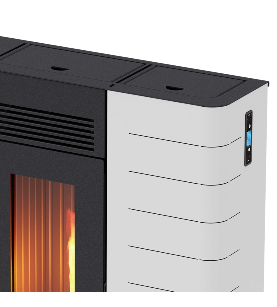 Stufa a pellet slim canalizzata canadian stove "slim 12c" bianco 11,14 kw