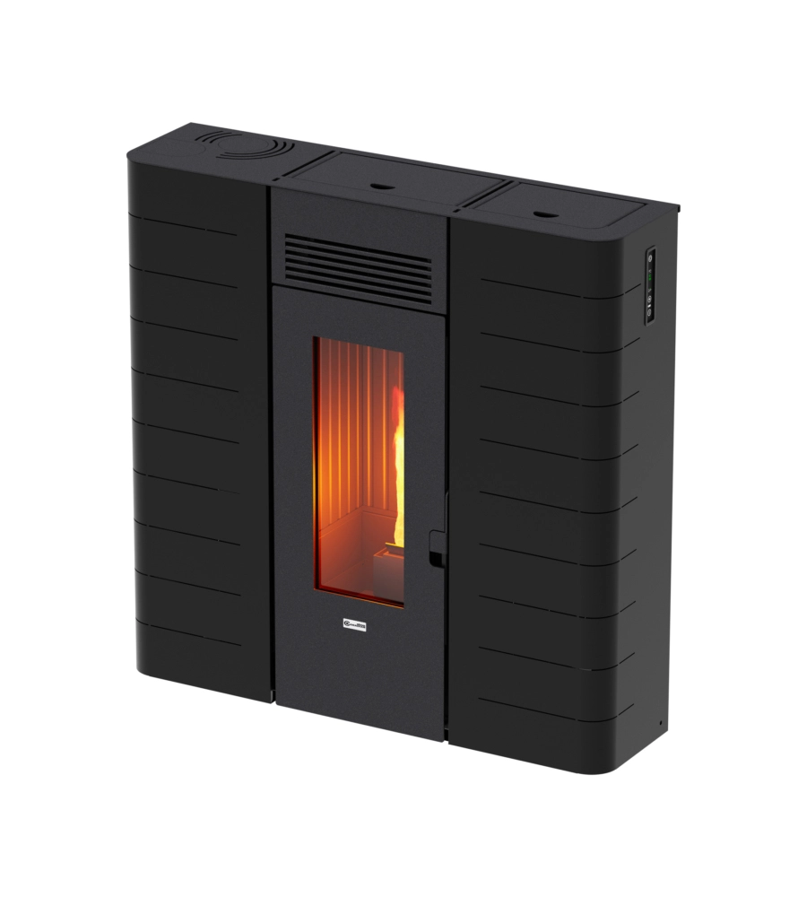 Stufa a pellet slim canalizzata canadian stove "slim 12c" nero 11,14 kw