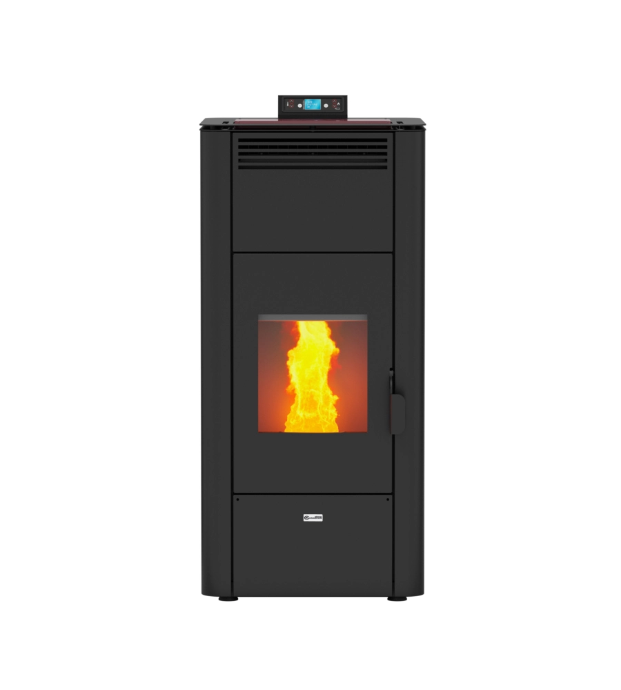 Termostufa a pellet canadian stove "idro ceramic 17" bordeaux 17 kw