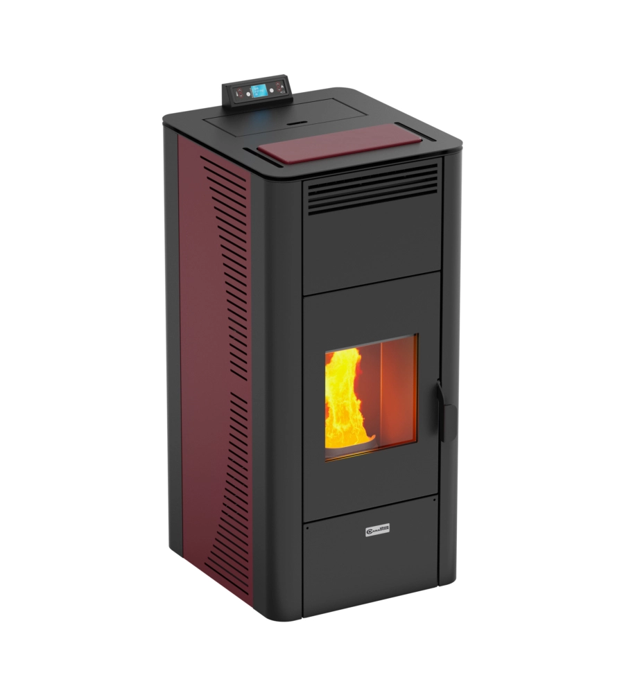 Termostufa a pellet canadian stove "idro ceramic 17" bordeaux 17 kw