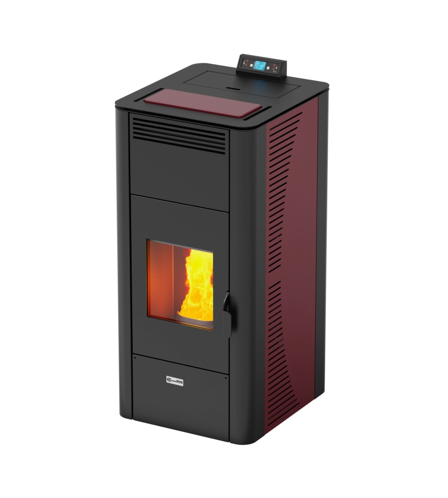 Termostufa a pellet canadian stove "idro ceramic 24" bordeaux 21,8 kw