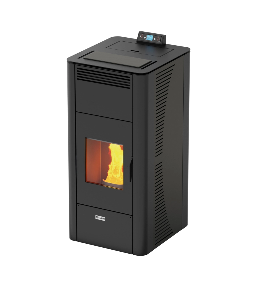 Termostufa a pellet canadian stove "idro ceramic 24" grigio puntinato 21,8 kw