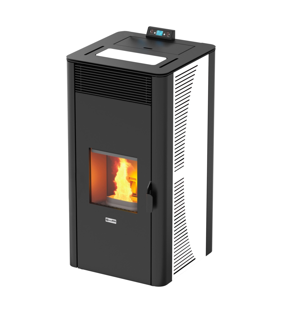 Termostufa a pellet canadian stove "idro ceramic 28" bianco 25,8 kw