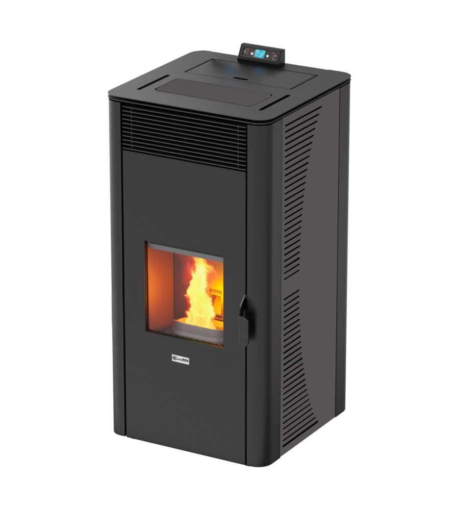 Termostufa a pellet canadian stove "idro ceramic 28" grigio puntinato 25,8 kw