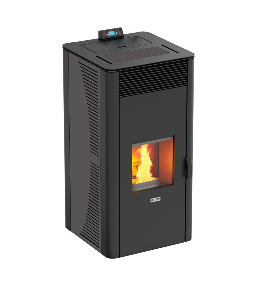 Termostufa a pellet canadian stove "idro ceramic 28" grigio puntinato 25,8 kw