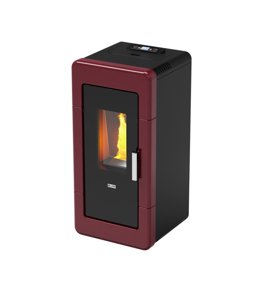 Termostufa a pellet canadian stove "idro ceramic 14" bordeaux 13,8 kw