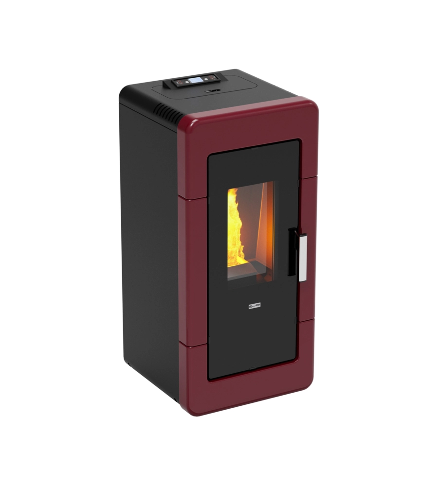 Termostufa a pellet canadian stove "idro ceramic 14" bordeaux 13,8 kw