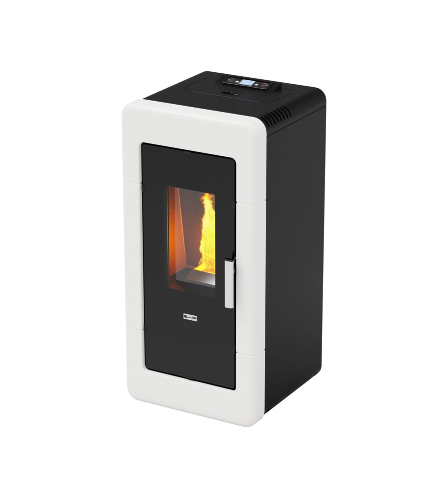 Termostufa a pellet canadian stove "idro ceramic 14" bianco 13,8 kw